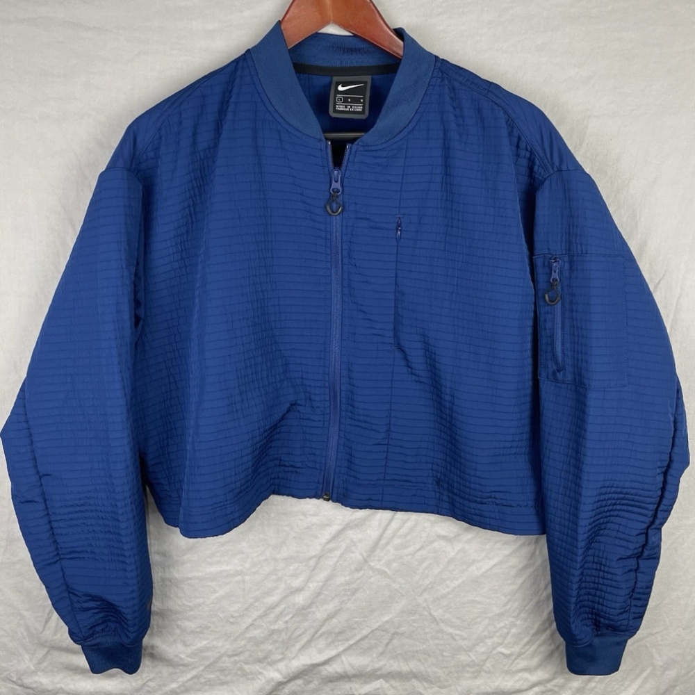 Nike Tech Pack City Bomber Jacket Size M Blue Long Sleeve Full Zip BV4741